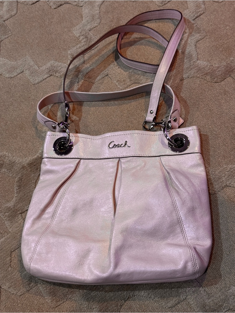 Coach Pink Leather Shoulder Bag